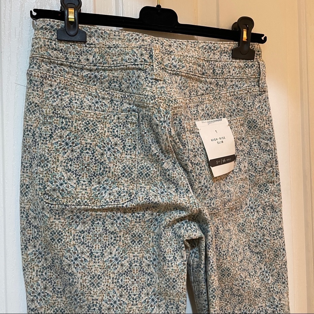 Nwt Anthropologie Pilcro Ultra High-Rise Seamed Utility Jeans Size 26 floral new - Picture 10 of 11